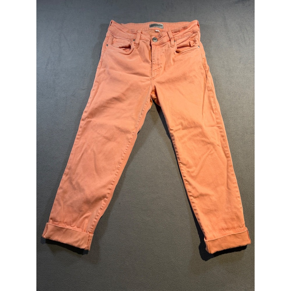 KUT from the Kloth Catherine Boyfriend Jeans Coral Orange Cuffed Sz 4